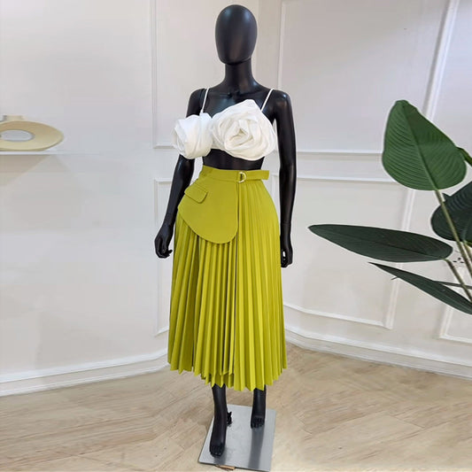 Designed Summer High Waist Irregular A Line Skirts