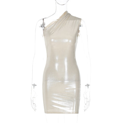 Sexy One Shoulder Sleeveless Sheath Mini Dresses