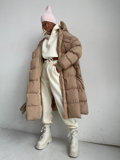 Casual Women Warm Cotton Long Overcoats for Winter