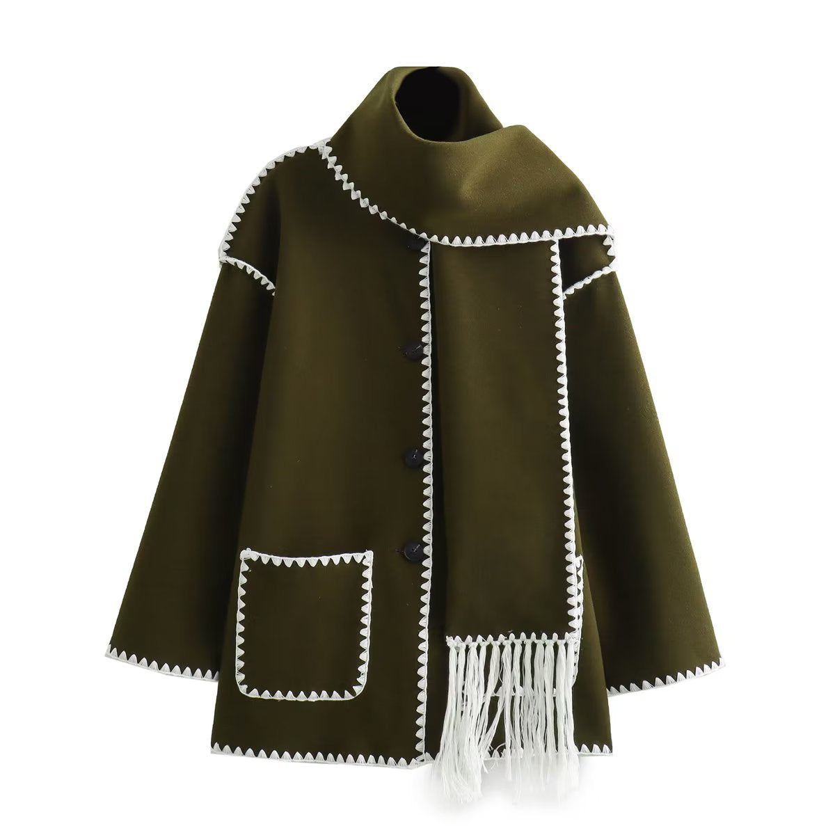 Fashion Women Nylon Coats with Scarves