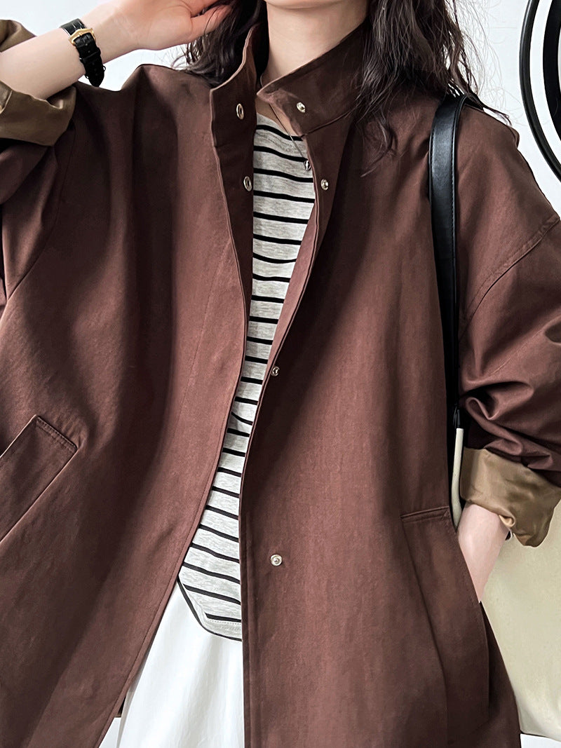 Fashion Stand Collar Oversize Coats