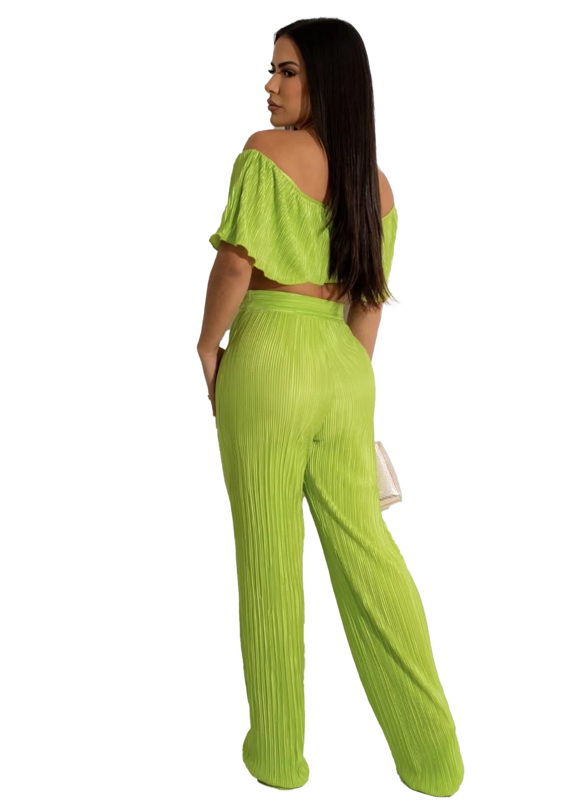 Sexy Summer Strapless Tops and Long Pants Two Pieces Suits
