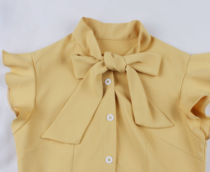 Vintage Ruffled Turnover Collar Dresses