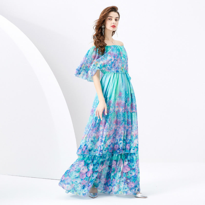 Designed Off The Shoulder Summer Holiday Long Dresses