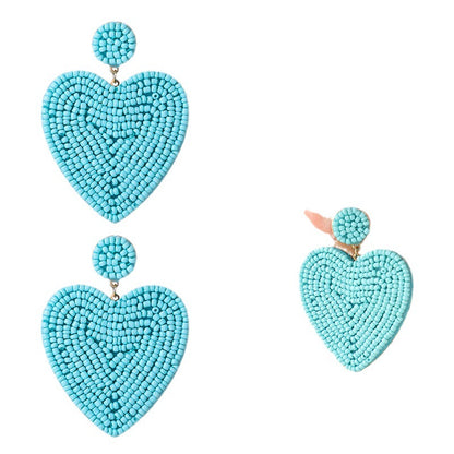 Fashion Beaded Heart Design Earrings