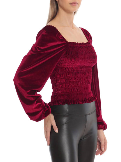 Elegant Designed Velvet Long Sleeves T Shirts