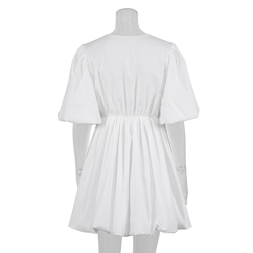 Fashion Summer Puff Sleeves Mini Dresses