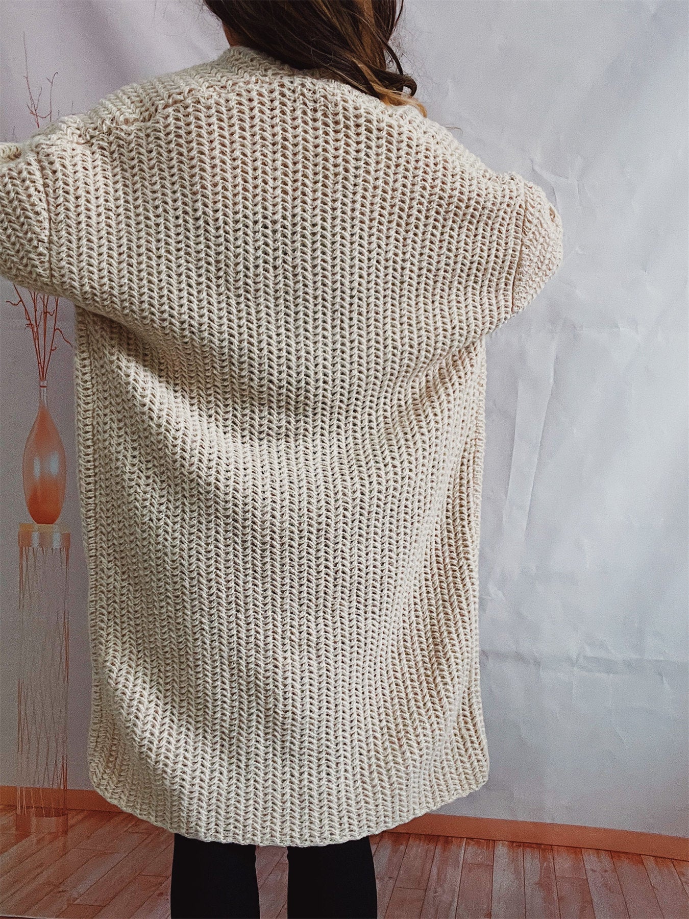 Casual Long Knitted Coats with Large Pockets