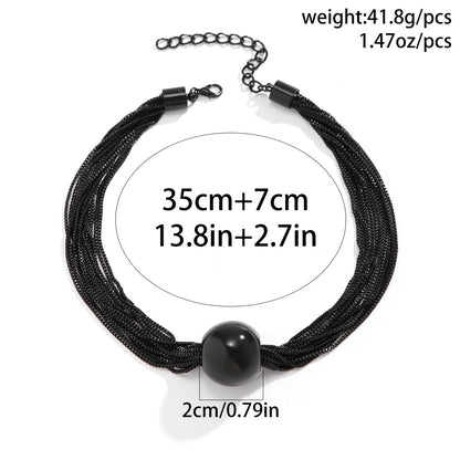 Punk Style Multi Chains Geometry Design Choker Necklines