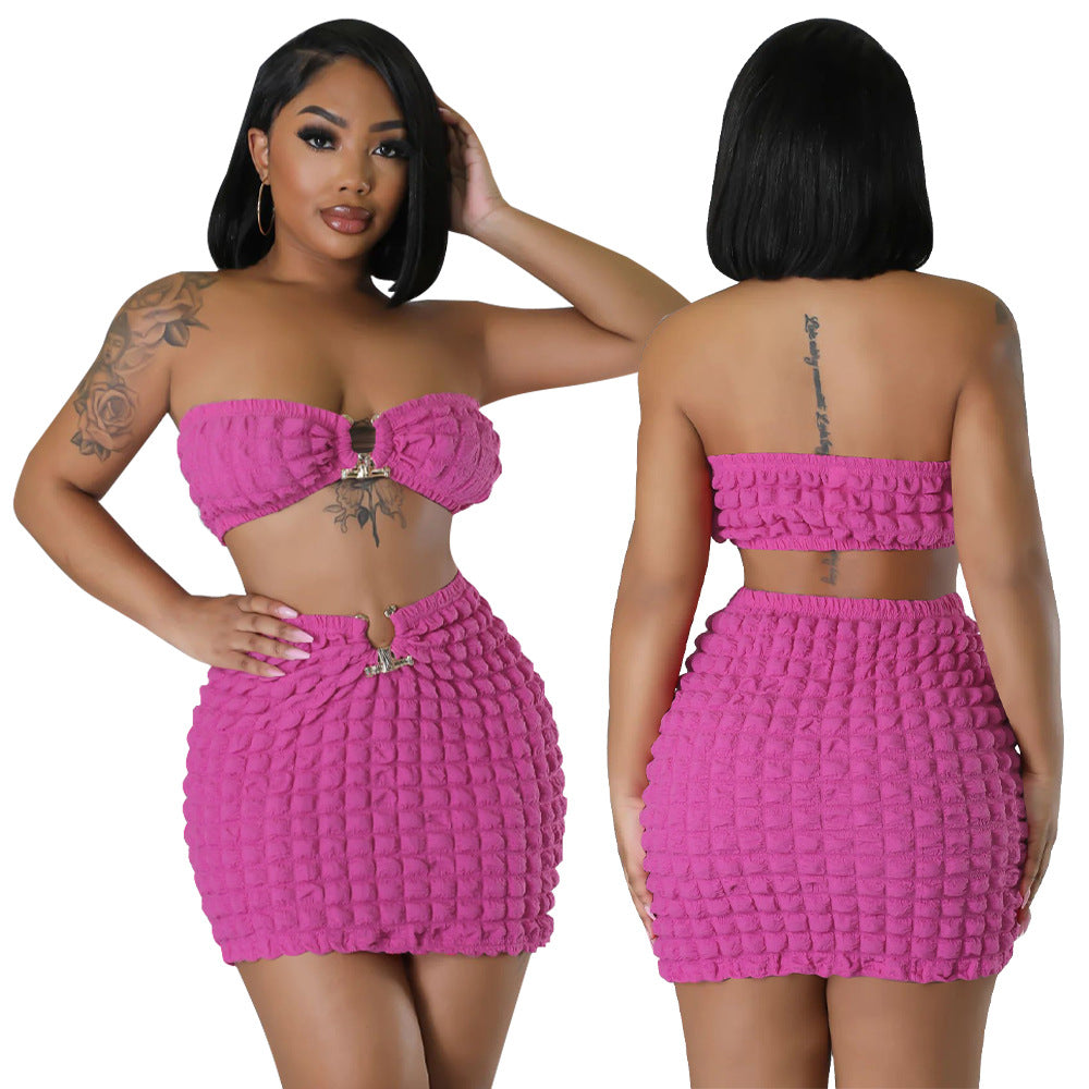Sexy Strapless Tops and Sheath Skirts Suits