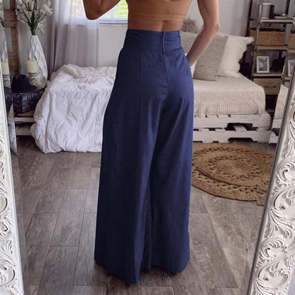 Casual High Waist Pocket Pants for Women