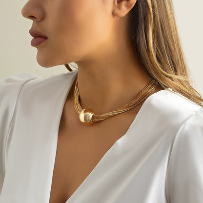 Punk Style Multi Chains Geometry Design Choker Necklines