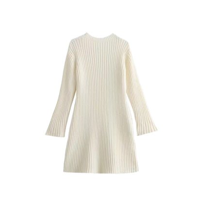 Fashion Long Sleeves Short Knitted Dresses