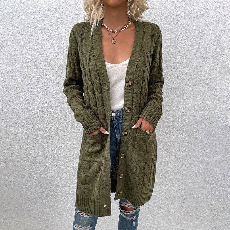 Casual Twist Design Long Cardigan Sweaters for Women