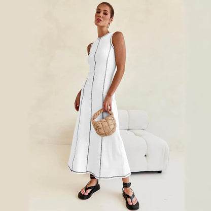 Designed Vintage Knitted Sleeveless Long Dresses