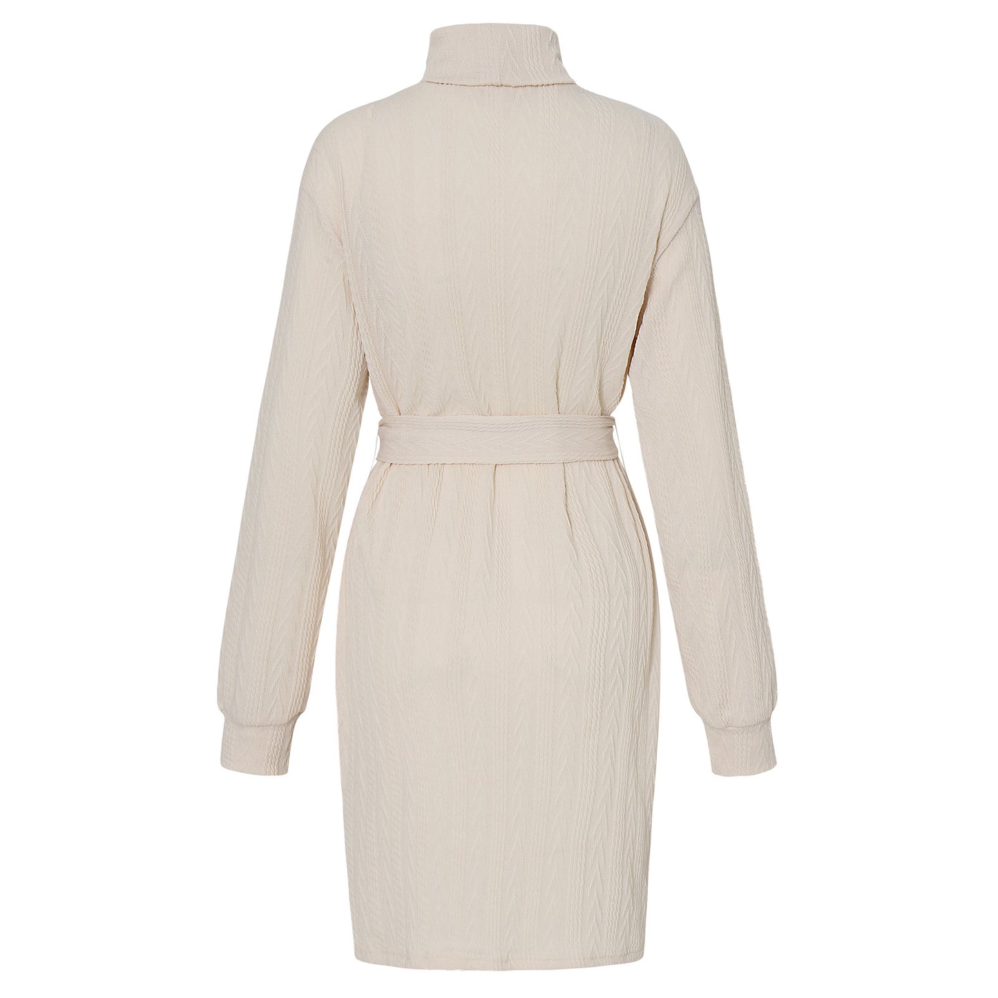 Fashion High Neck Knitted Short Dresses