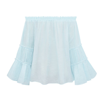Sexy Off The Shoulder Trumpet Sleeves T Shirts