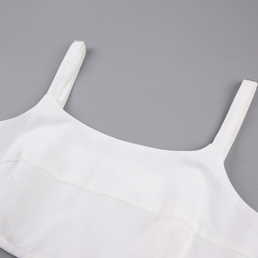 Summer Linen Crop Tops and Wide Legs Pants for Women
