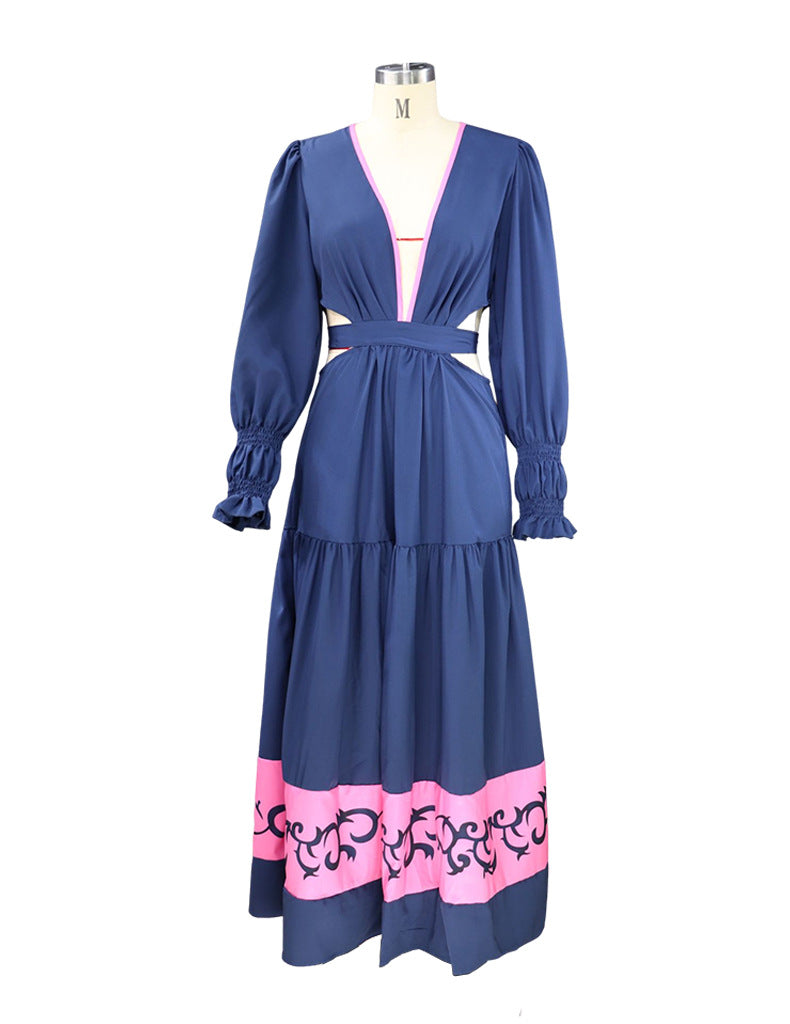 Fashion V Neck Long Sleeves Fall Dresses