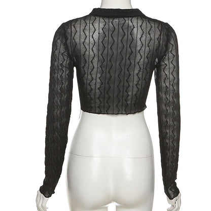 Fashion Midriff Baring Long Sleeves Shirts