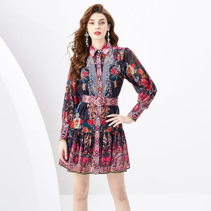 Vintage Designed Long Sleeves Short Dresses