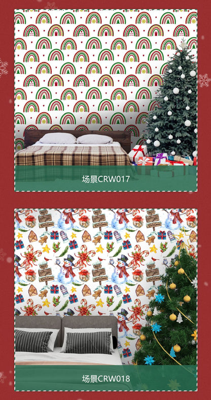 Environmental Friendly Self-adhesive Christmas Wallpaper