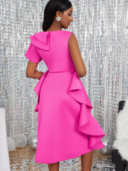 Sexy Ruffled Sleeveless Plus Sizes Bodycon Dresses