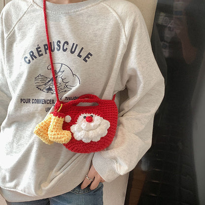 Merry Christmas Santa Claus Handmade Crochet Bags