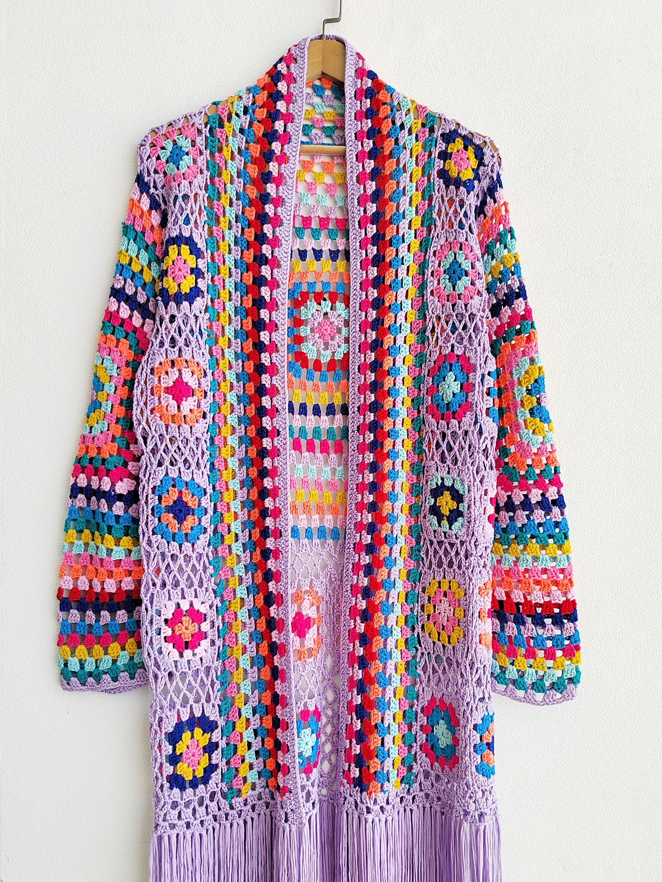 Colorful Crochet Irregular Tassels Coats for Women
