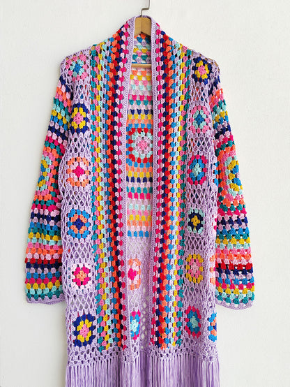 Colorful Crochet Irregular Tassels Coats for Women