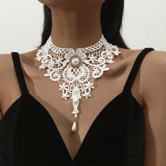 Fashion Lace Women's Necklace Simple Black Collarbone Chain Fake Collar Jewelry