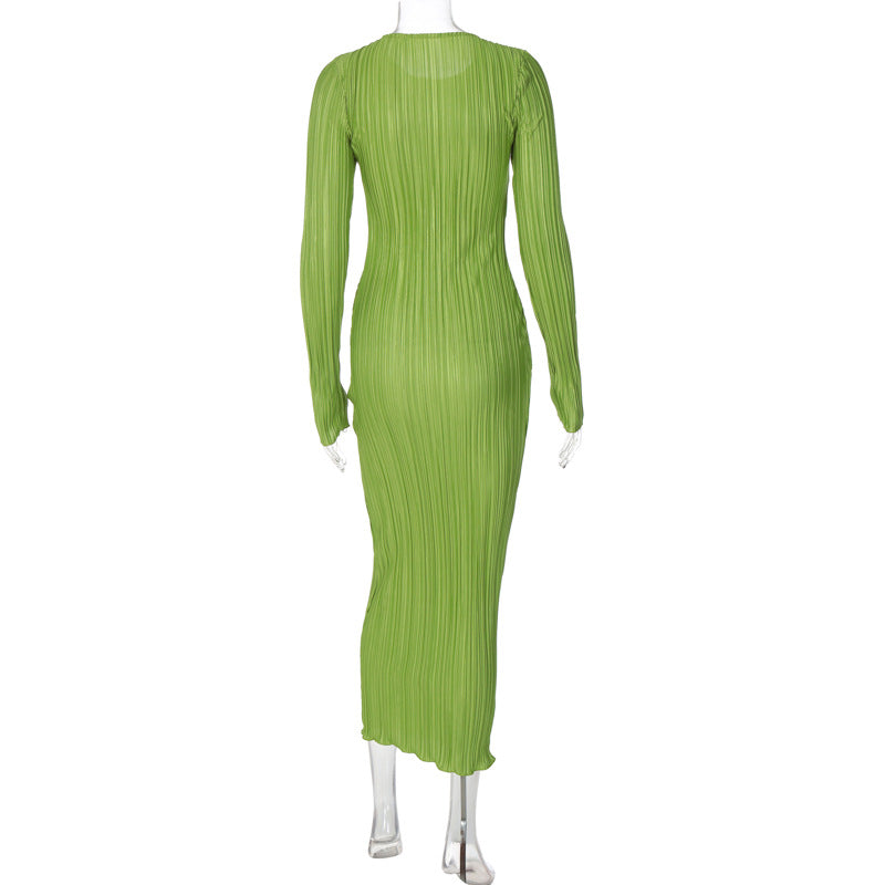 Fashion Round Neck Long Sleeves Dresses