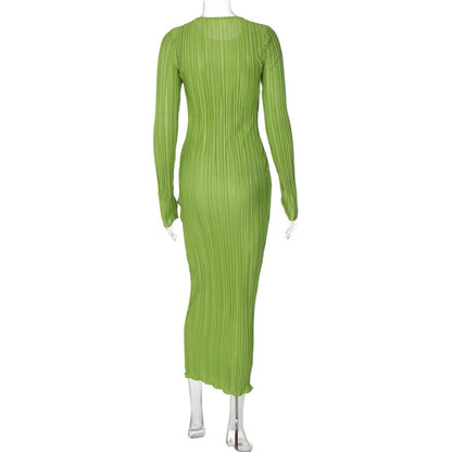 Fashion Round Neck Long Sleeves Dresses