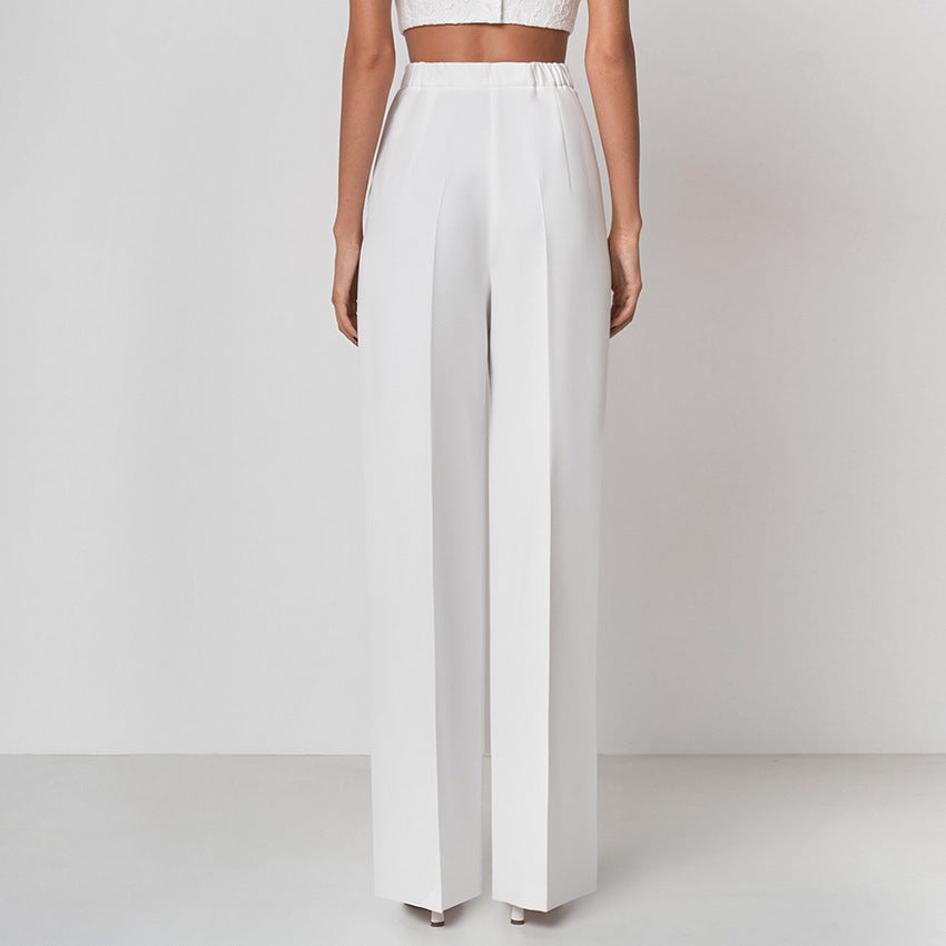Fashion Elastic Waist Casual Pants