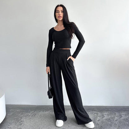 Casual Two Pieces Long Sleeves Tops & Pants