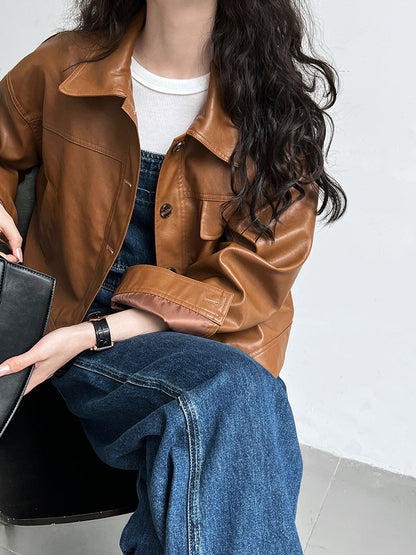 Classy PU Leather Motorcycle Jackets Coats