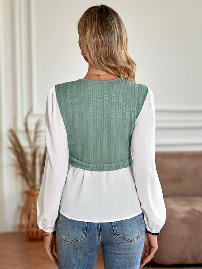 Casual V Neck Women Long Sleeves Fall Tops