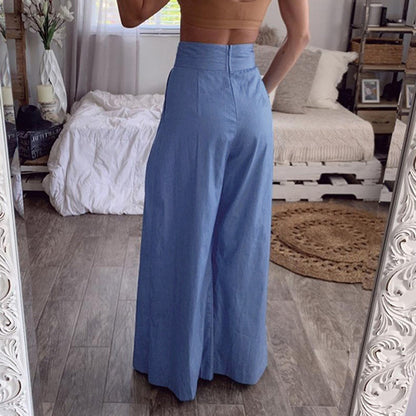 Casual High Waist Pocket Pants for Women