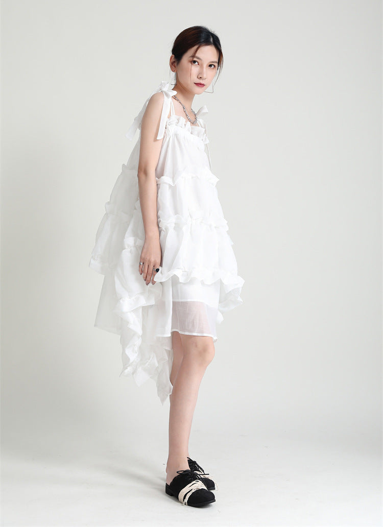 Designed Summer Irregular Spaghetti Straps Mini Dresses
