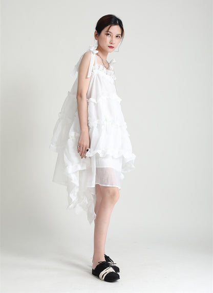 Designed Summer Irregular Spaghetti Straps Mini Dresses