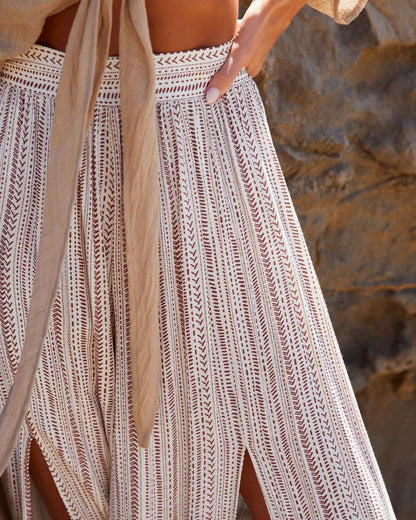 Summer Split Front Wide Legs Pants for Holiday