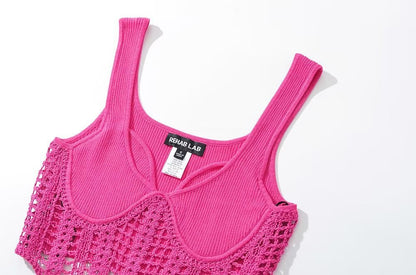 Fashion Crochet Knitted Midriff Baring Summer Tank Tops