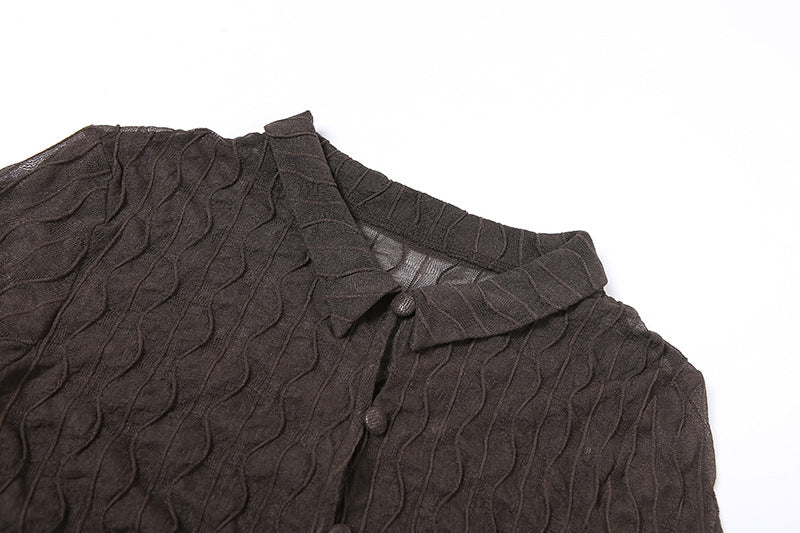 Fashion Midriff Baring Long Sleeves Shirts