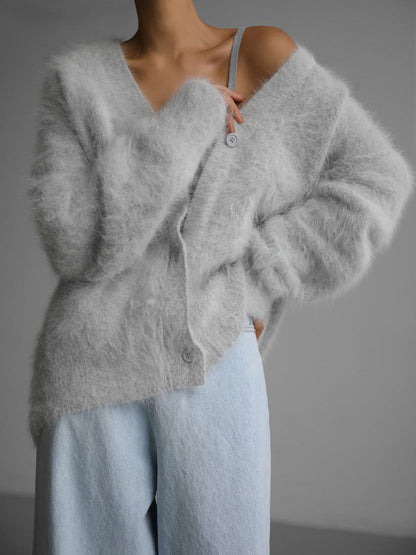 Casual V Neck Long Sleeves Knitted Sweaters