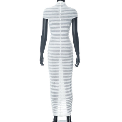 Sexy See Through Knitted Long Dresses