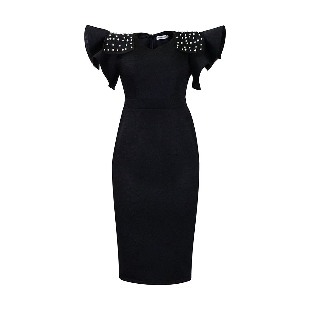 Summer Ruffled Sleeves Women Sheath Dresses