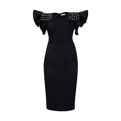 Summer Ruffled Sleeves Women Sheath Dresses