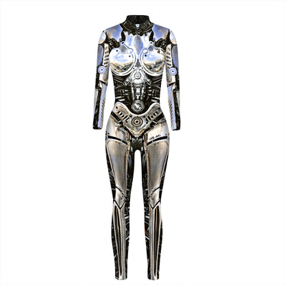 Halloween Skeleton Long Sleeves Jumpsuits Cosplay Costumes