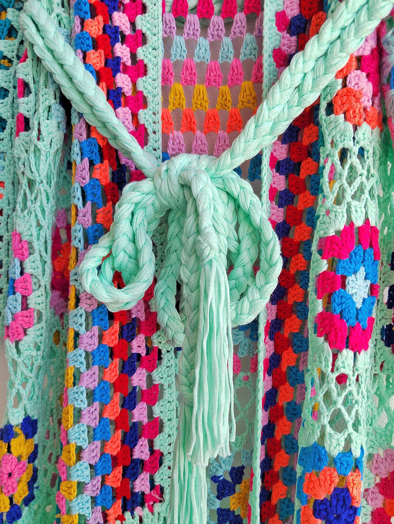 Colorful Crochet Irregular Tassels Coats for Women