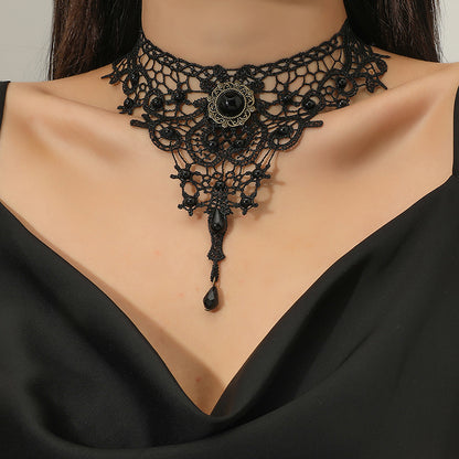 Fashion Lace Women's Necklace Simple Black Collarbone Chain Fake Collar Jewelry